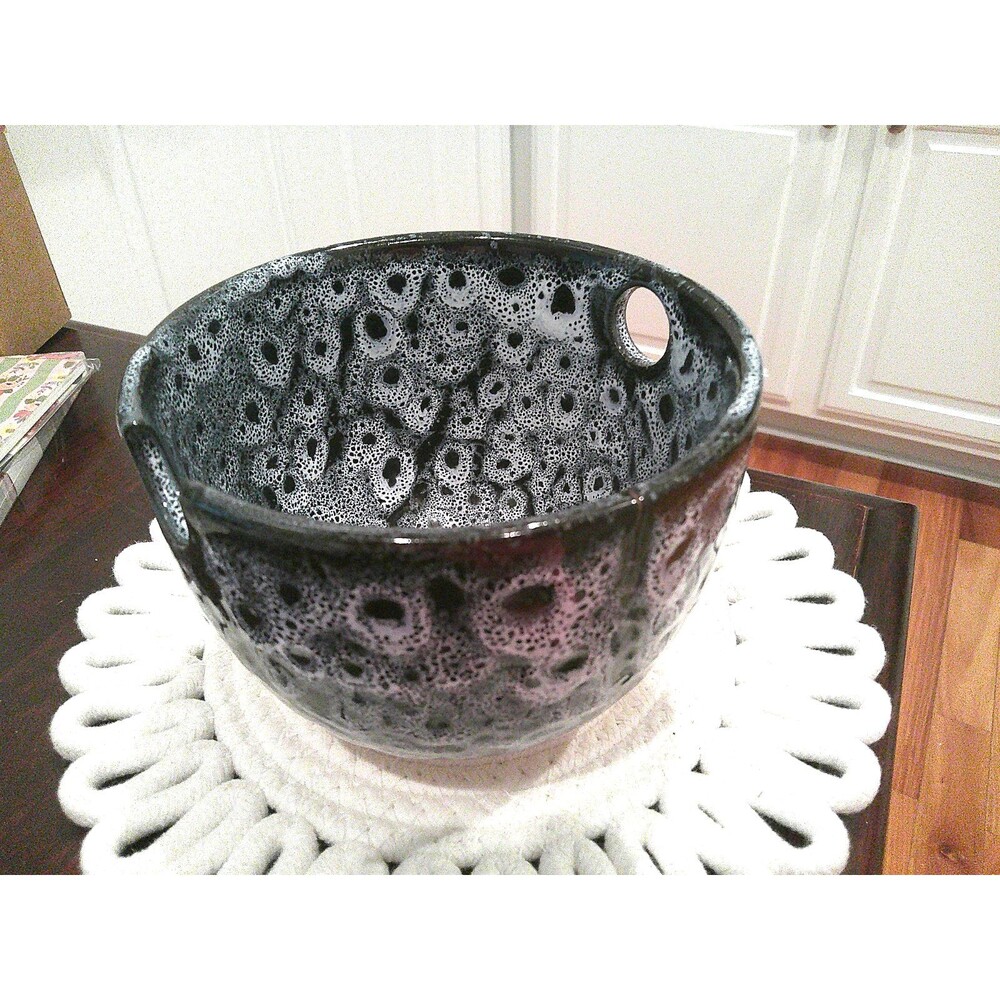 Urban Outfitters  Noodle Bowl / Chopstick rest. Bubble Texture Ceramic Cobalt